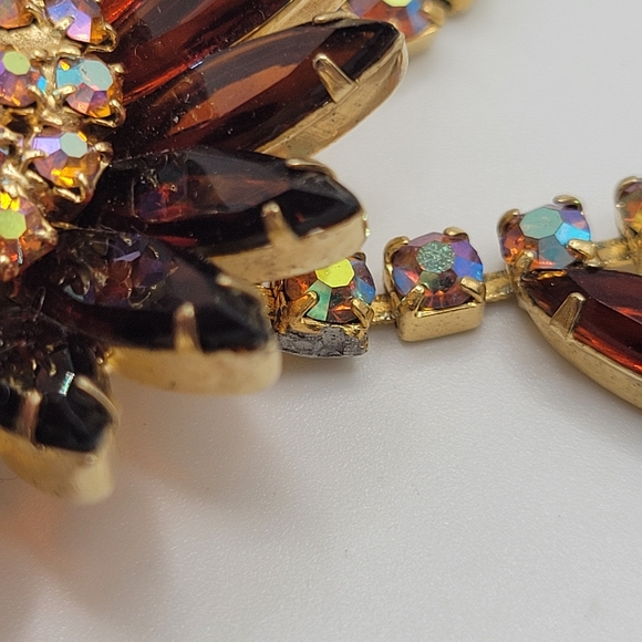 VTG Juliana Necklace | Amber/Topaz & AB Rhinestones | Verified | *AS IS* - Picture 12 of 12